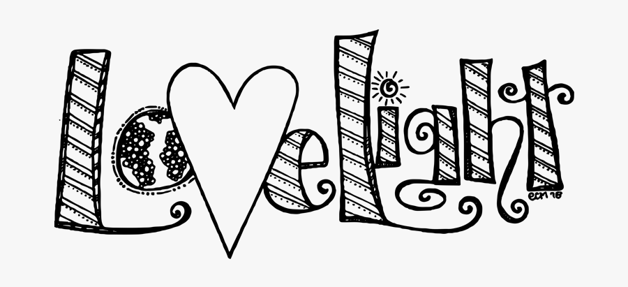 Love And Light Black And White Clipart, Transparent Clipart