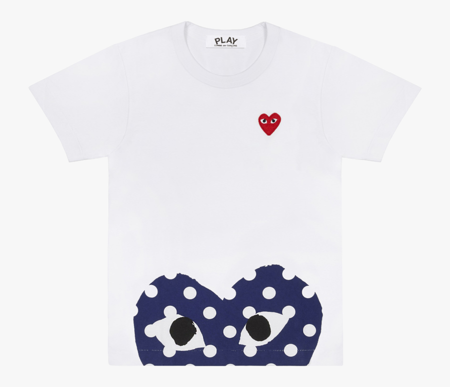Cdg P1t236 Play Polka Dot T Shirt White - Commes Des Garcon Blue Polka Dot, Transparent Clipart