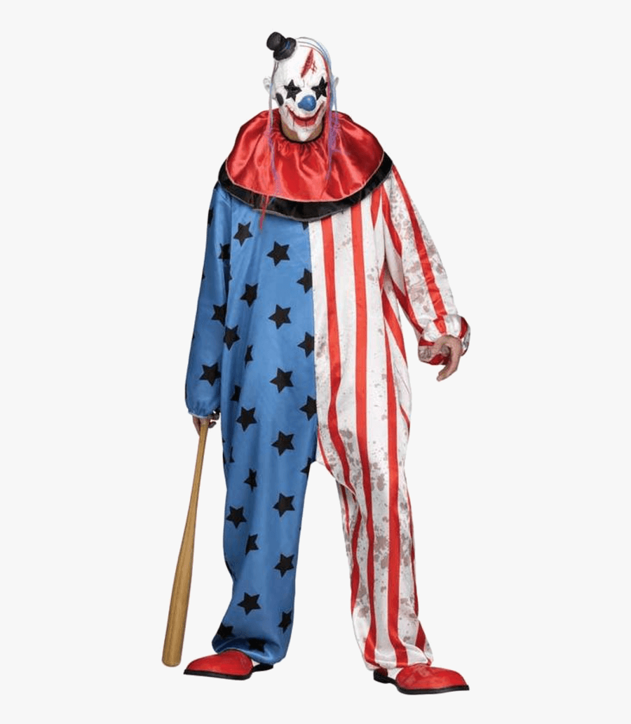 Transparent Scary Clown Clipart - Halloween Scary Clown Costume, Transparent Clipart