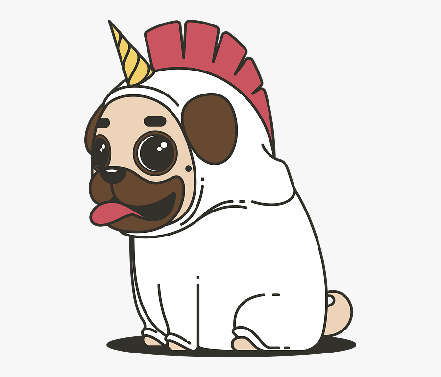 Cartoon Dog Pug, Transparent Clipart