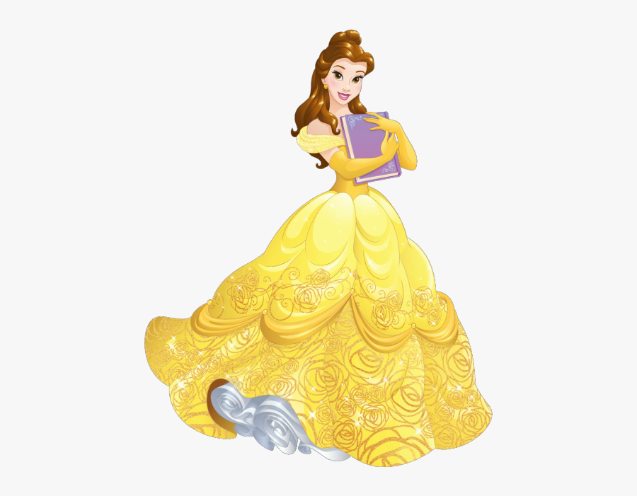Belle With Book Clipart Clip Art Black And White Library - Disney Princess Belle With Book, Transparent Clipart