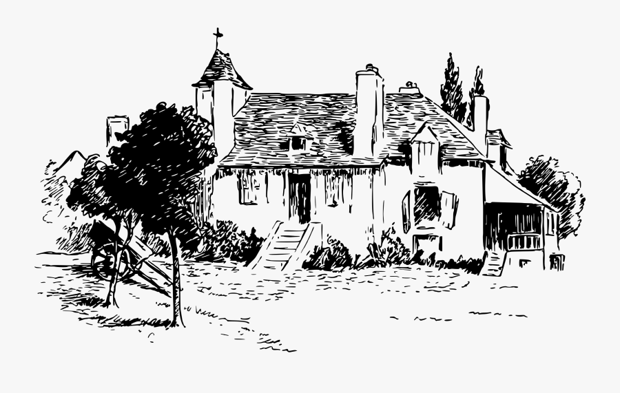 Mansion Drawing Old - Old House Vector Png, Transparent Clipart