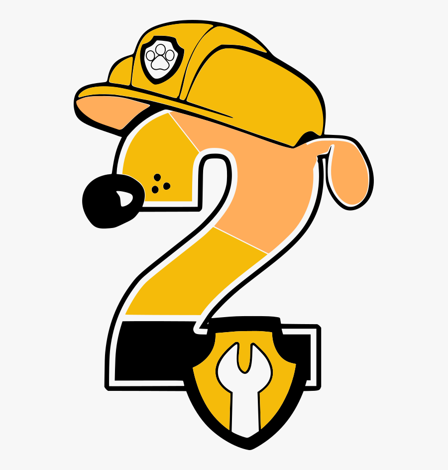 Rubble Paw Patrol Number 2 Rab, Transparent Clipart