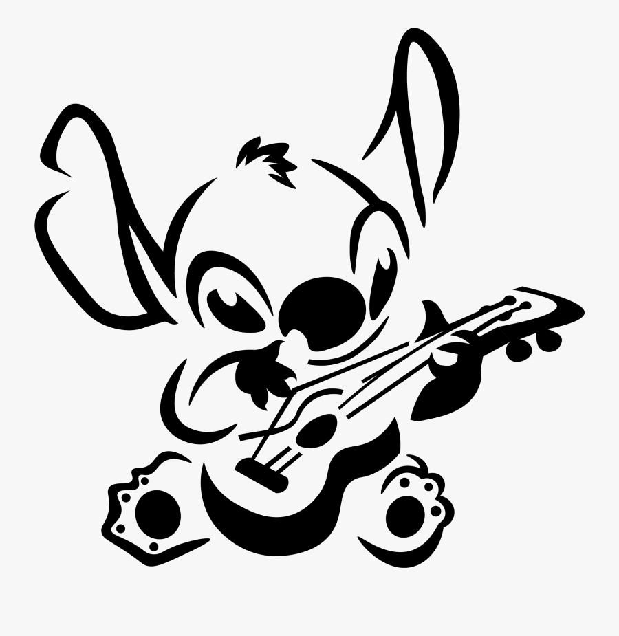 Transparent Ukulele Clipart - Stitch Stencil, Transparent Clipart
