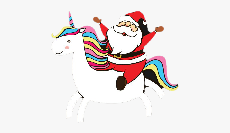 Santa On Unicorn Png Photos - Christmas Unicorn, Transparent Clipart