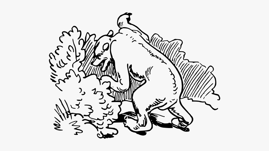 Animal Creature In Bushes Vector Image - Illustration, Transparent Clipart