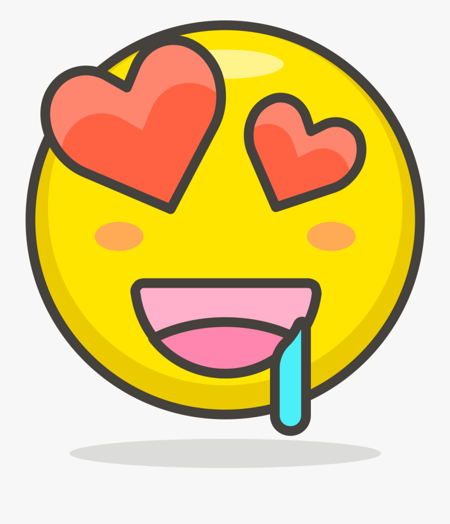 Drooling Heart Eyes Emoji, Transparent Clipart