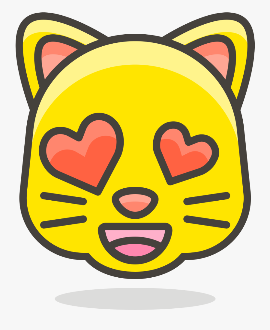 Smiling Cat With Heart Eyes, Transparent Clipart