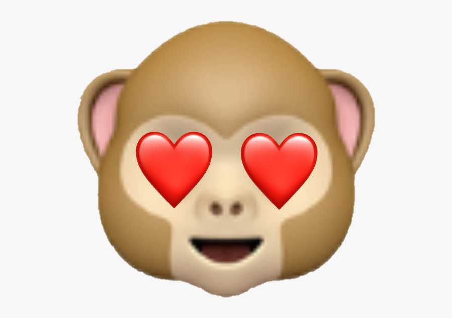#emoji #monkey #heart #hearteyes #monkeyandheart - Monkey With Heart Eyes Emoji, Transparent Clipart