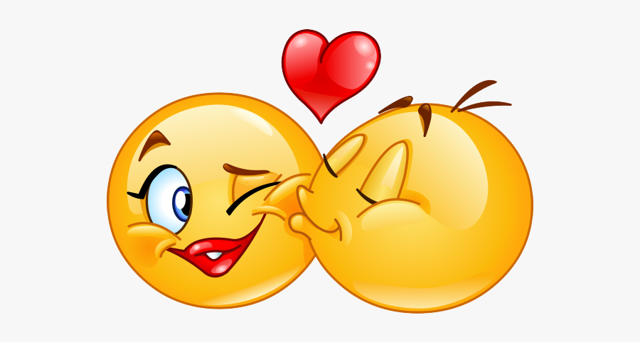 Smiley Emoticon Kiss Emoji Clip Art - Cartoons Kissing Transparent Background, Transparent Clipart
