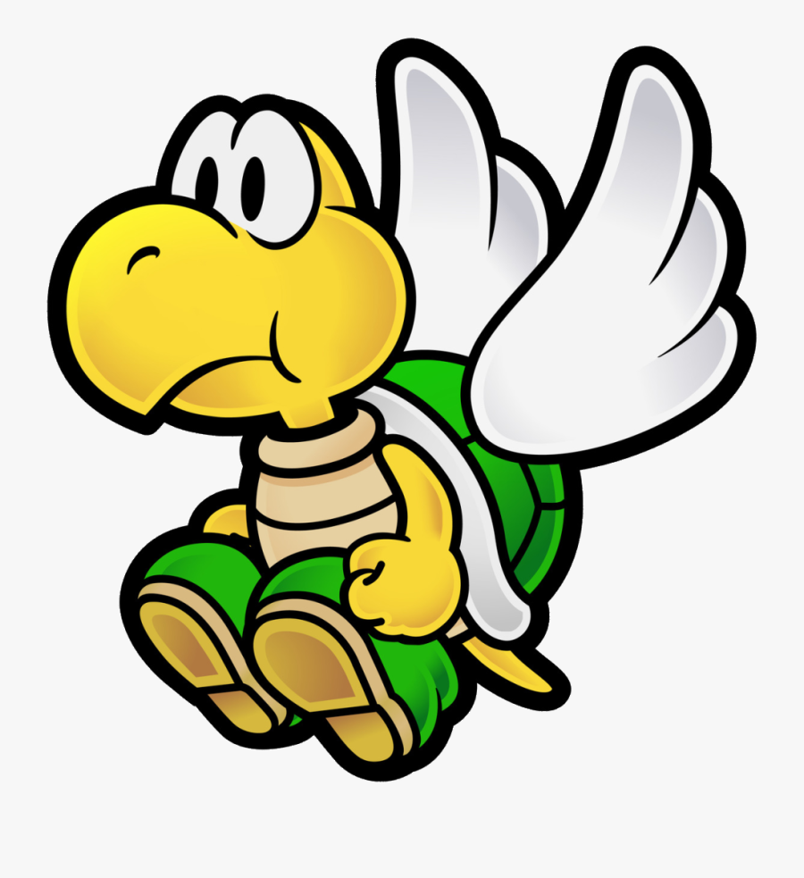 Mario Turtle With Wings Clipart , Png Download - Koopa Paratroopa Paper Mario, Transparent Clipart