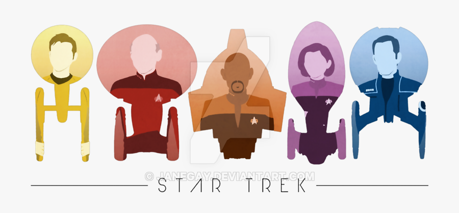 Star Trek Vector Royalty Free Stock - Star Trek Captains Art, Transparent Clipart
