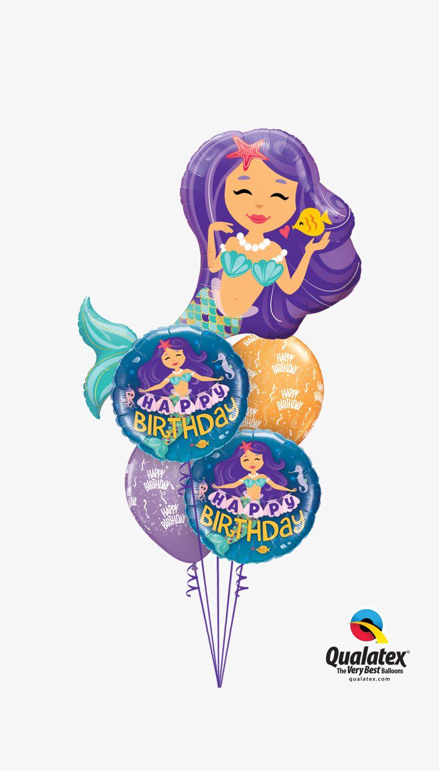 Cartoon Purple Mermaid, Transparent Clipart