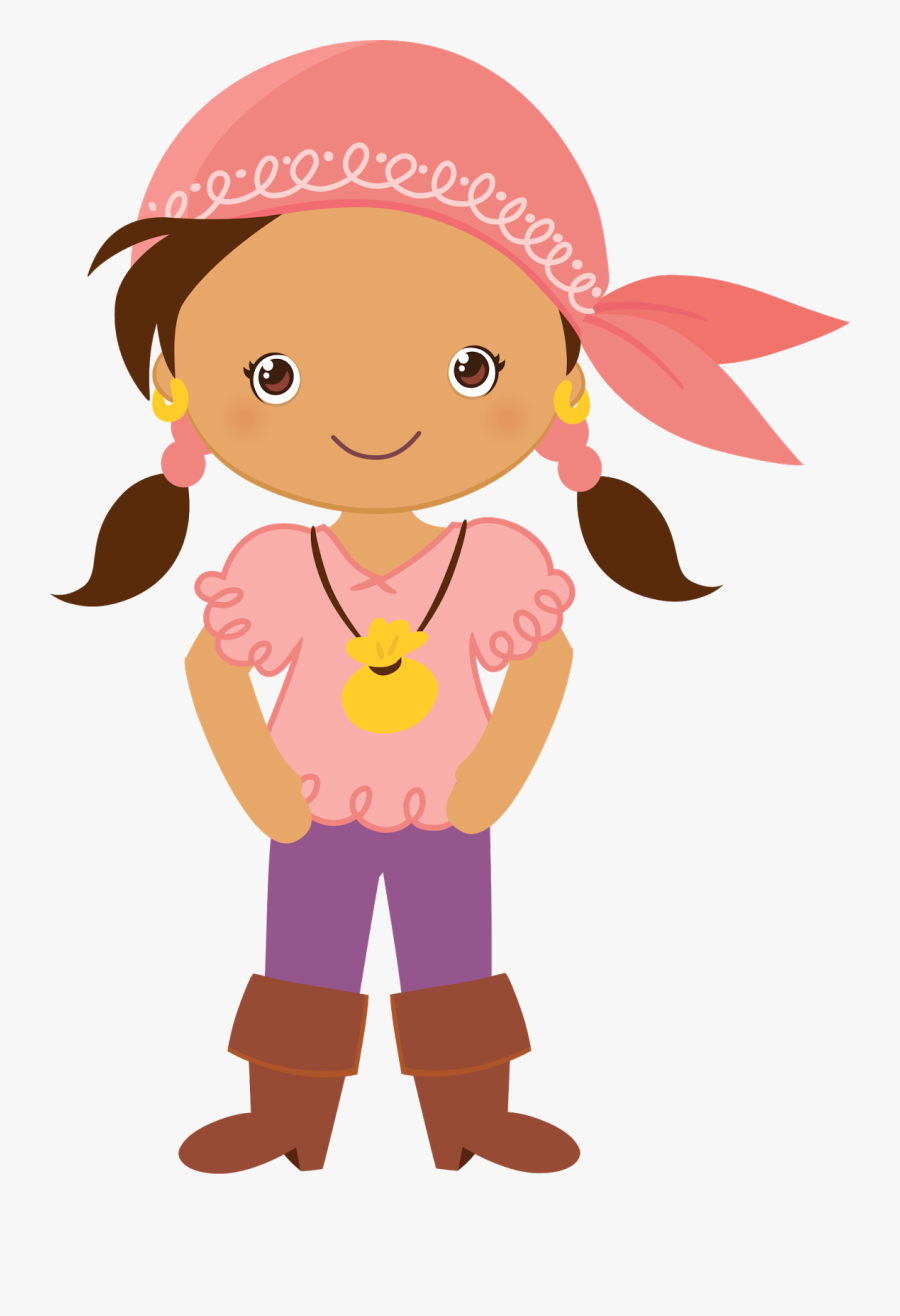 Pirata Girl Clipart, Disney Clipart, Pirate Theme, - Pirate Cartoon Girl Clipart, Transparent Clipart