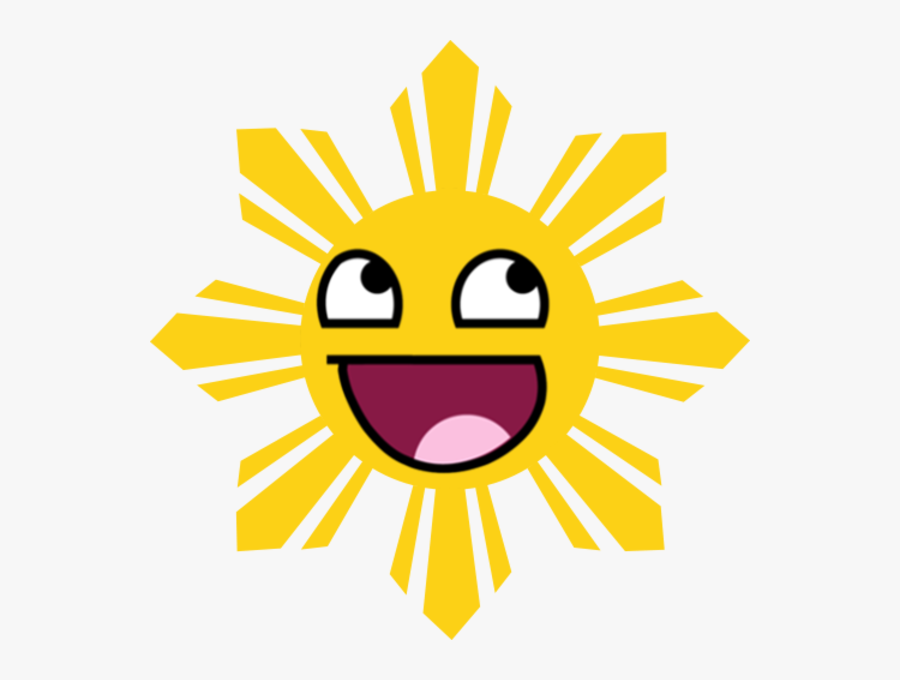 Awesome Face / Epic Smiley - Clipart Philippine Flag Sun, Transparent Clipart