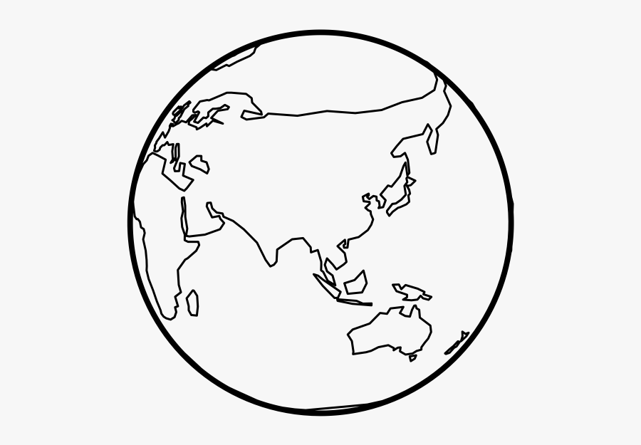 Asia Drawing Earth Transparent Png Clipart Free Download - Planet Earth Drawing Black And White Png, Transparent Clipart