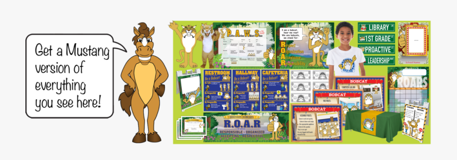 Pbis Posters Mustang Mascot Clip Art - Clip Art, Transparent Clipart