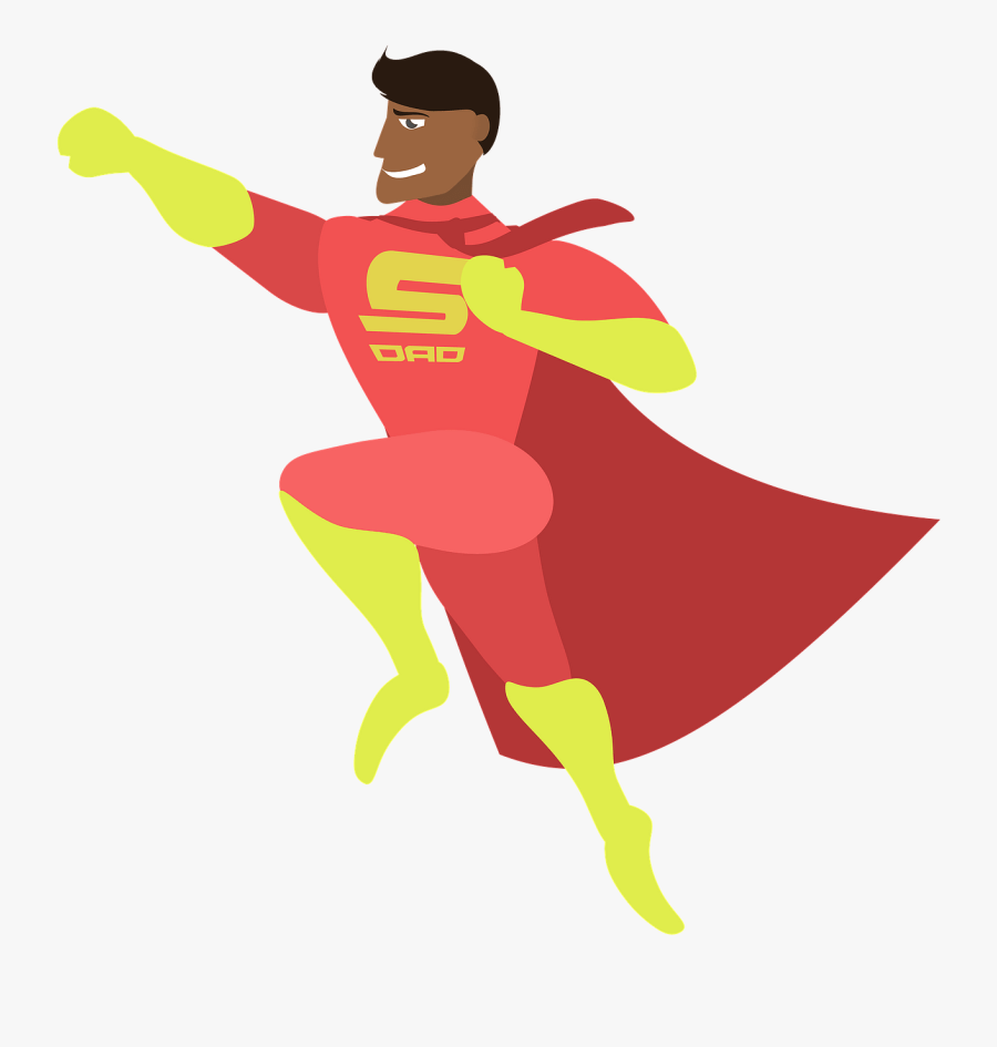 Happy Fathers Day Superhero, Transparent Clipart