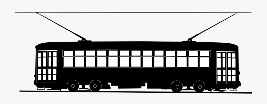 New Orleans Streetcar Black And White Vector Clip Art - New Orleans Streetcar Clipart, Transparent Clipart
