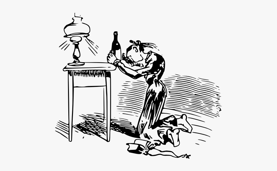 Vector Drawing Of Drunk Lady On Her Knees - Wilhelm Busch Die Fromme Helene, Transparent Clipart