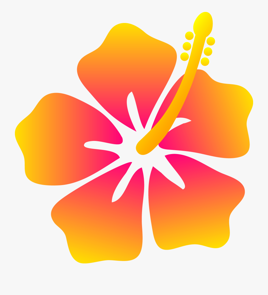 Surfboard Clipart Kid - Hibiscus Flower Clip Art, Transparent Clipart