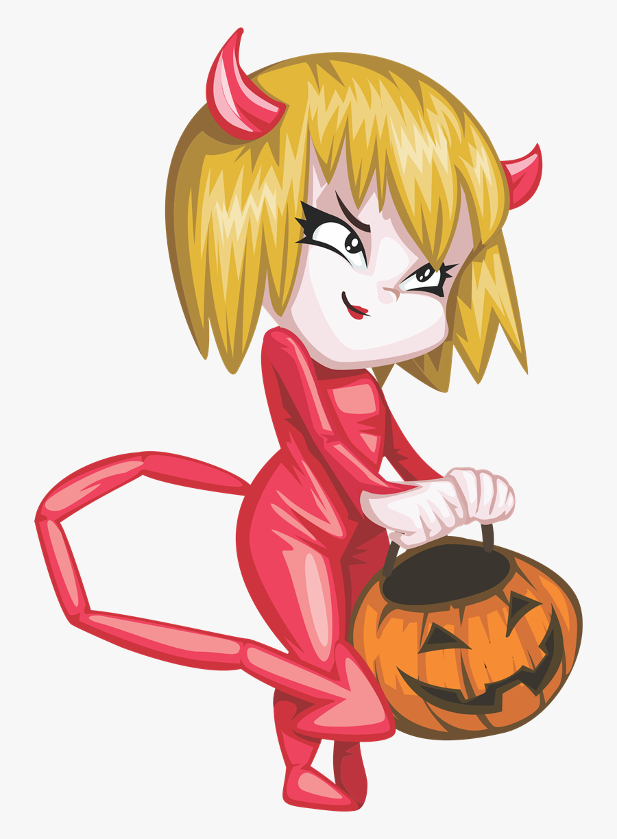 Clip Art, Gifs, Presents, Illustrations - Anime Devil Halloween, Transparent Clipart