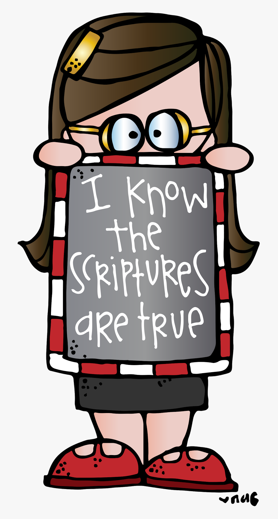 January Clipart Walk - Melonheadz Girl Scriptures, Transparent Clipart