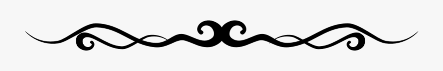 Decorative Flourish - Fancy Black Line Png, Transparent Clipart