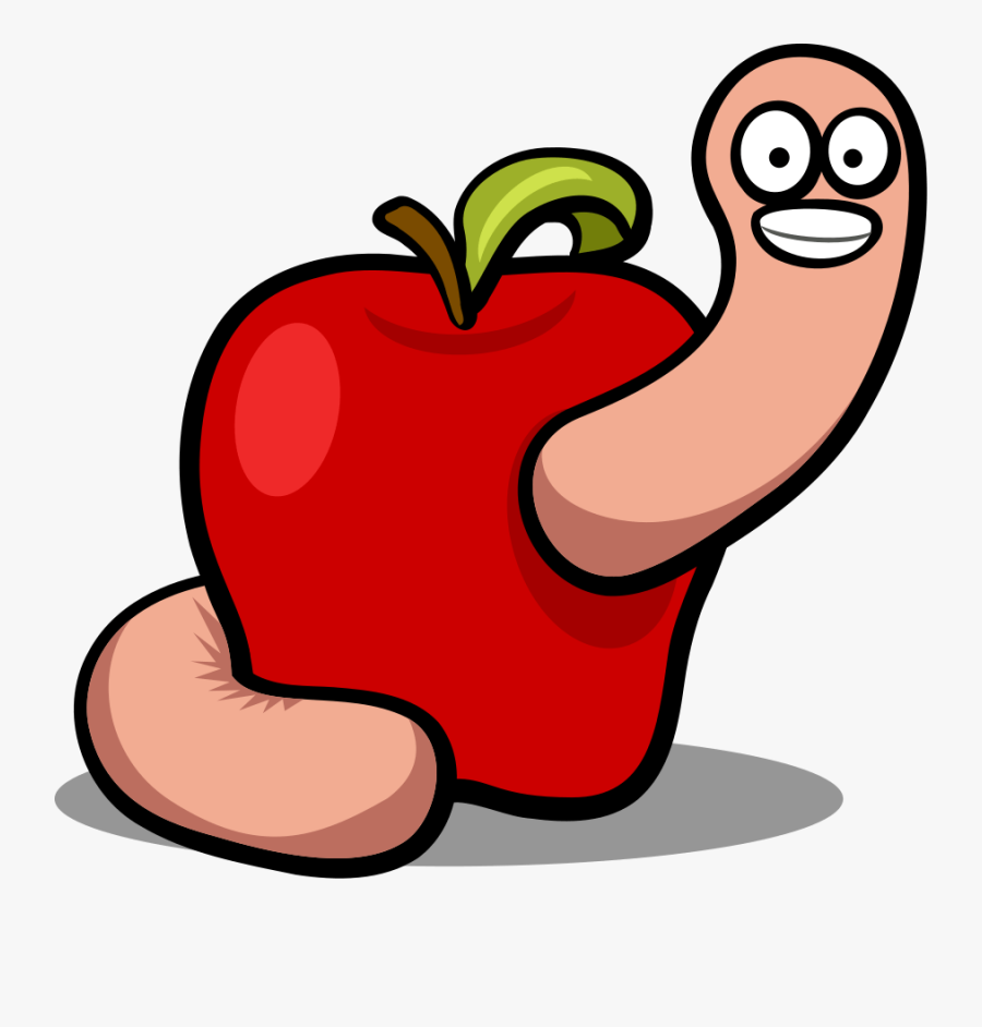 Book Worm Image - Apple Worm, Transparent Clipart