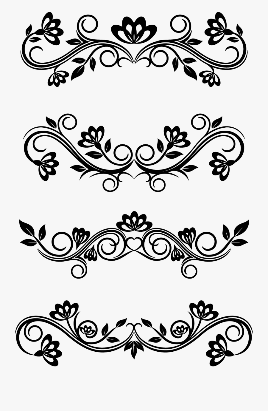 Vintage Design Black And White, Transparent Clipart