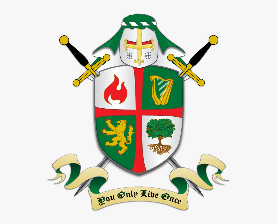 Armorial Achievement For Wesley Smith - Coat Of Arms Color Green Oak Trees Stag Antlers E Unicorn, Transparent Clipart