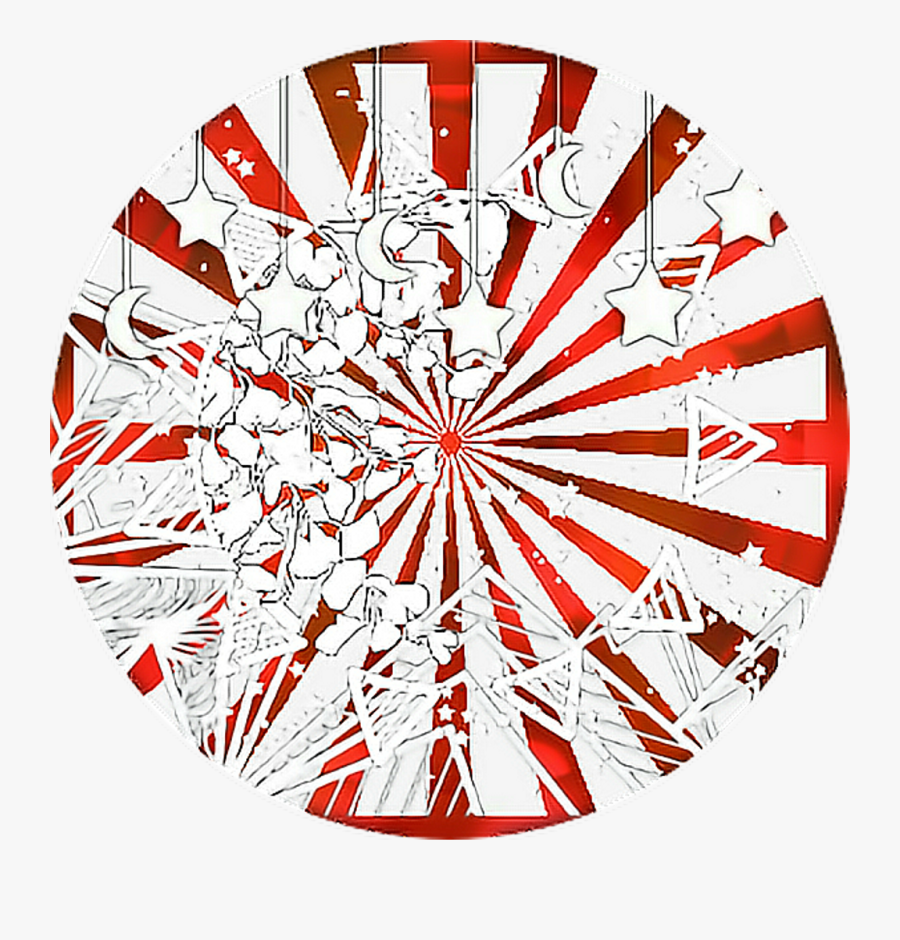 #red #stars #overlay #lines #sticker #overlays #star - Circle, Transparent Clipart