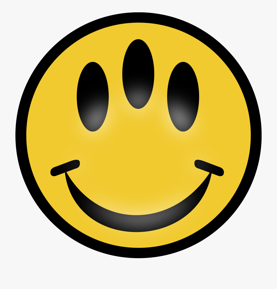 Vector Image Of Three Eyed Emoticon - Three Eyed Happy Face, Transparent Clipart