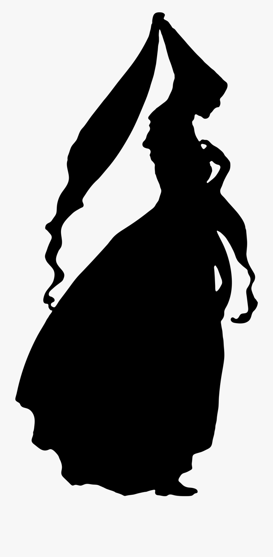 Princess Clipart Silhouette - Silhouette Of A Princess, Transparent Clipart