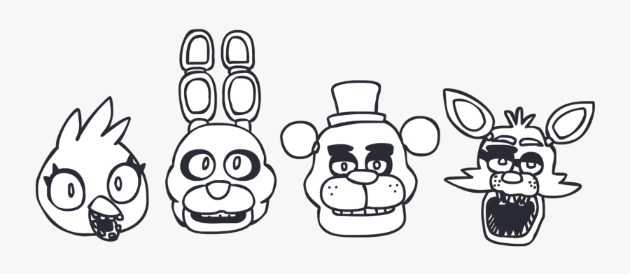 The Gang By - Black And White Fnaf, Transparent Clipart