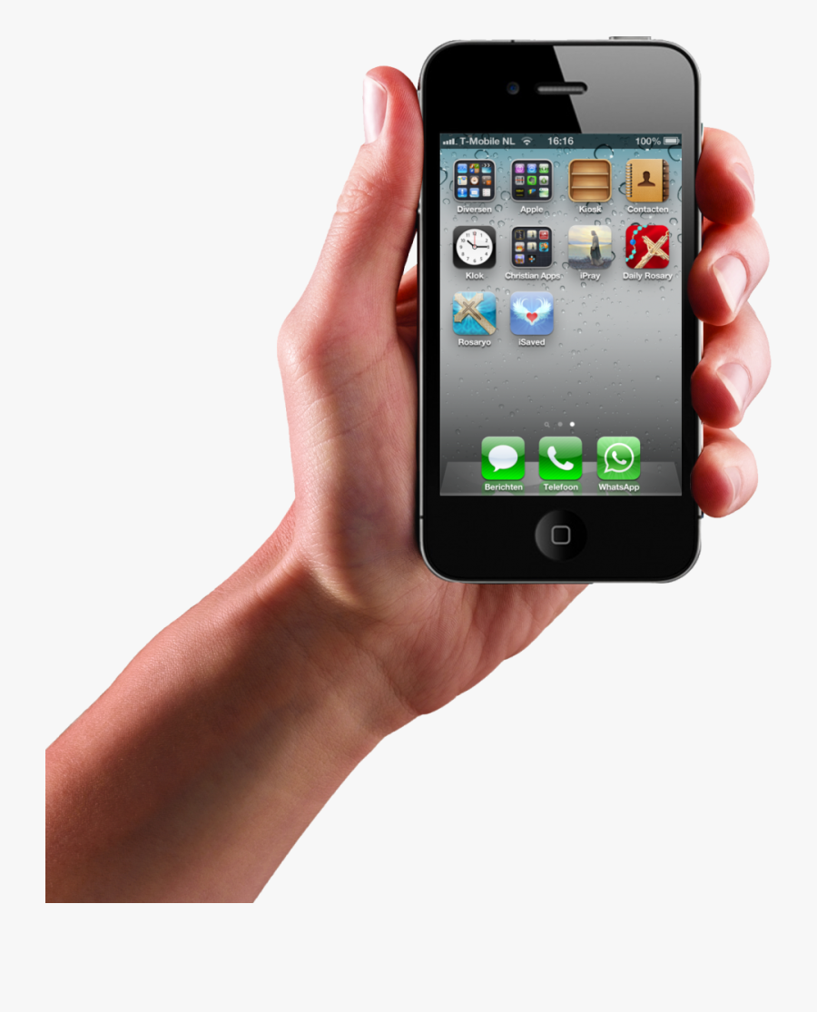Mobile Phone With Touch Png Image - Iphone With Hand Transparent Background, Transparent Clipart