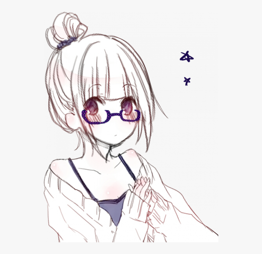 Cute Anime Girl With A Bun, Transparent Clipart