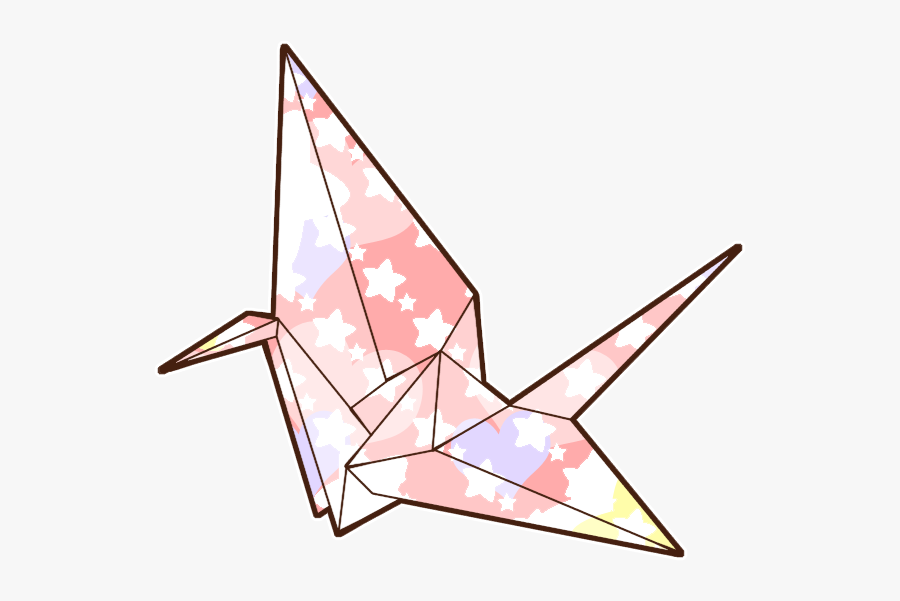 #sticker #origami #crane #japan #tumblr #bird #colorful - Paper Crane Clip Art, Transparent Clipart