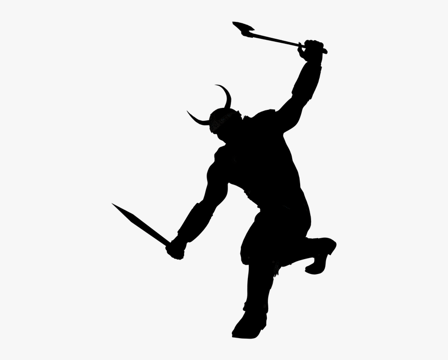 Silhouette Ork Fighter - Warrior Silhouette Fantasy, Transparent Clipart