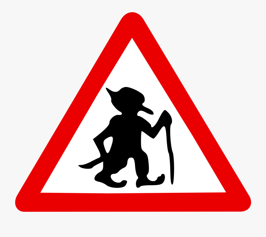 Road Narrow On Both Sides Sign, Transparent Clipart