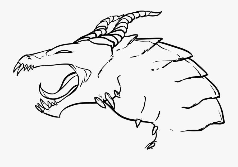 Line Art,head,art - Dragon Line Art, Transparent Clipart