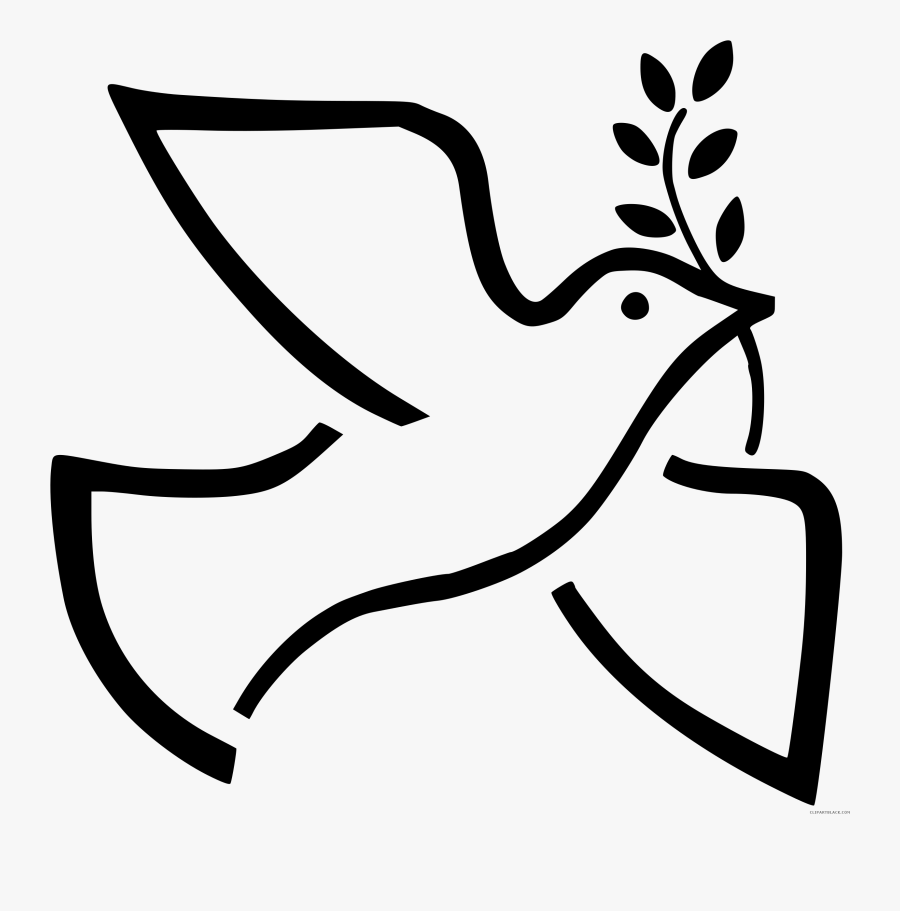 Vector Dove Mourning - Peace Clipart Black And White, Transparent Clipart