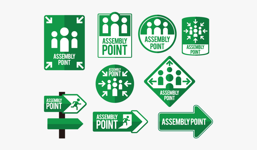 Meeting Point Icons Vector - Way To Assembly Point Icon, Transparent Clipart