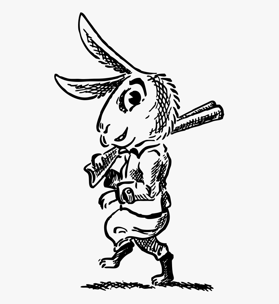 Art,monochrome Photography,monochrome - Jäger Und Hase, Transparent Clipart