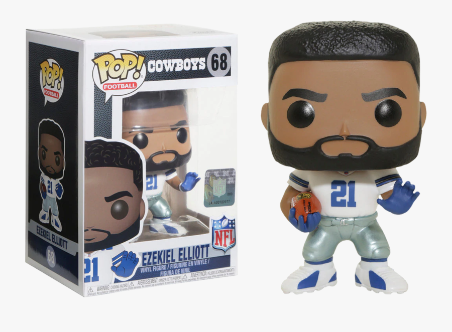 Ezekiel Elliott Dallas Cowboys Away Jersey Pop Vinyl - Funko Pop Ezekiel Elliott, Transparent Clipart