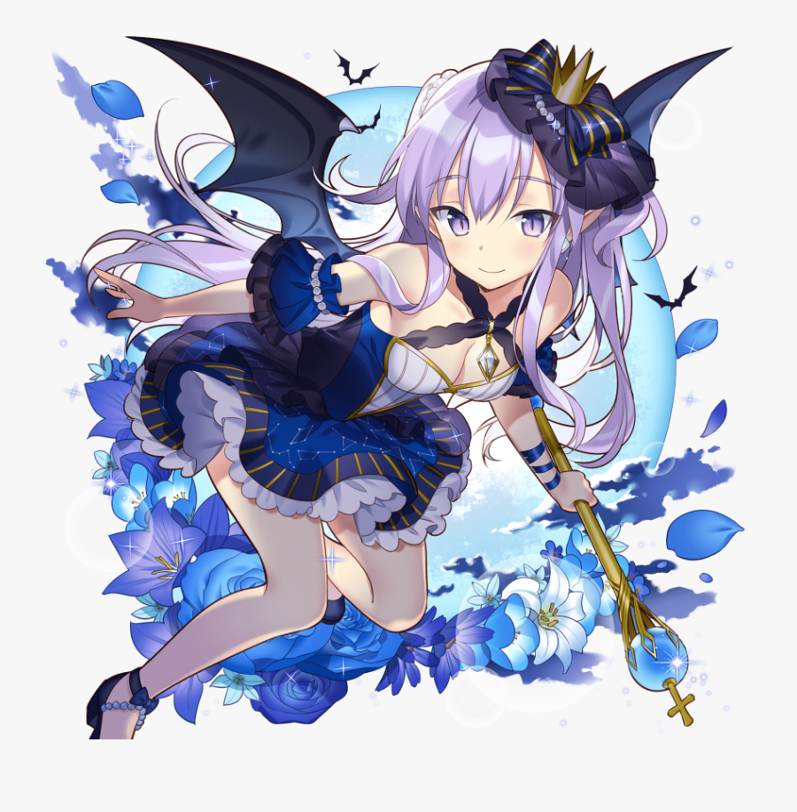 1girl Bare Shoulders Black Wings Blush Breasts Cleavage - Cartoon, Transparent Clipart