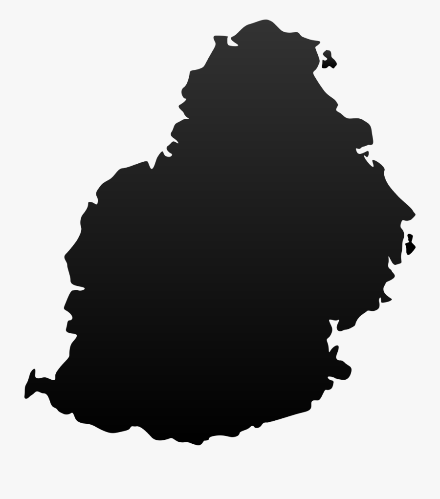 Us Map Outline Vector - Mauritius Map Silhouette, Transparent Clipart