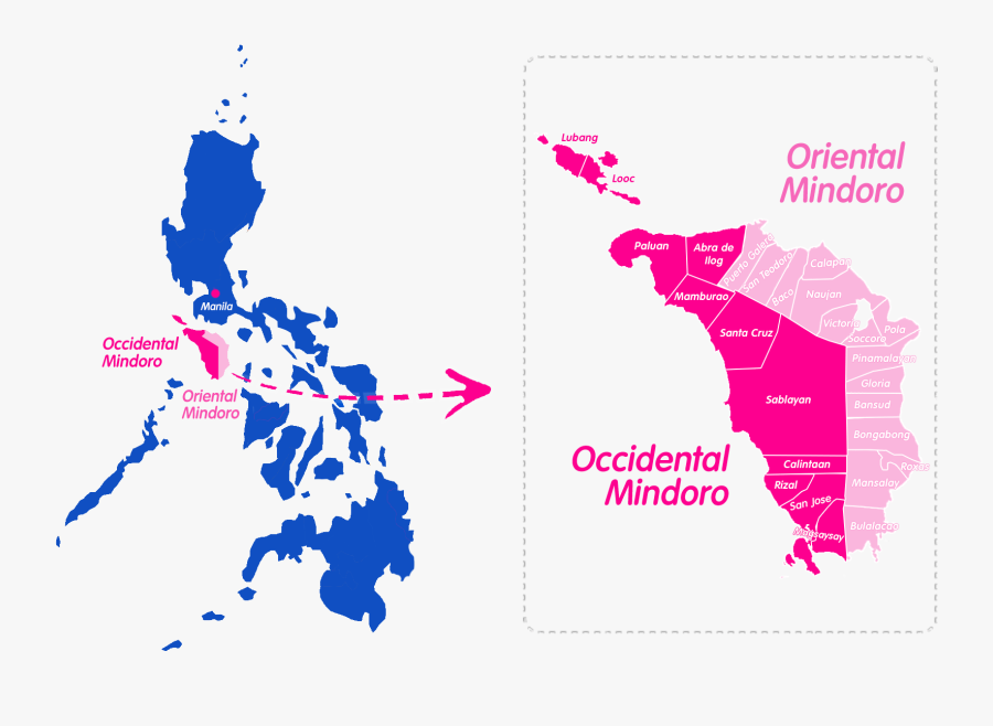 Gloria, Oriental Mindoro - Negros Occidental Philippine Map, Transparent Clipart