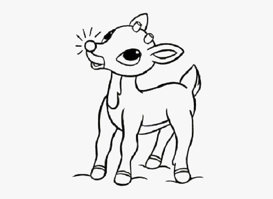 Two Little Rudolph Being Facetious Coloring Pages - Reindeer Christmas Coloring Pages, Transparent Clipart