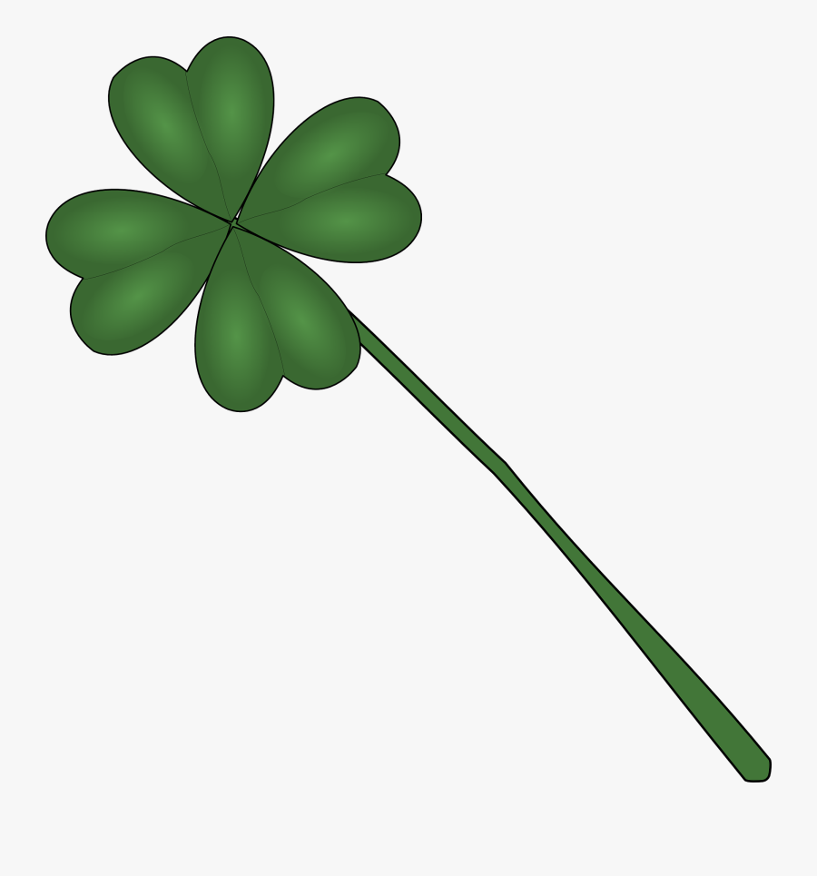 Four Leaf Clover Stem, Transparent Clipart